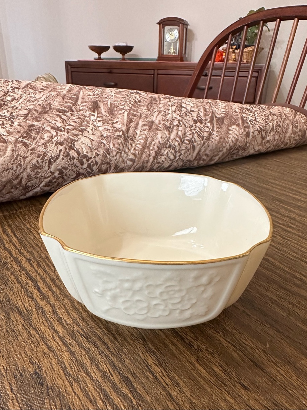 Lenox Cream Porcelain Bowl with Gold Rim